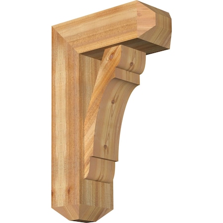 Olympic Craftsman Rough Sawn Bracket W/ Offset Brace, Western Red Cedar, 8W X 20D X 32H